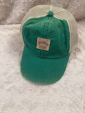 Polo Ralph Lauren Green Twill POLO COUNTRY DRY GOODS Trucker Baseball Cap Hat